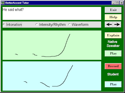 sample Intonation view of a pronunciation exercise